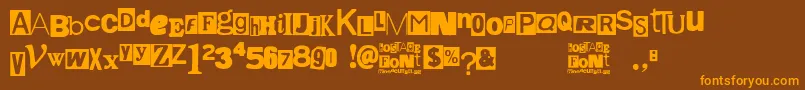 Hostage Font – Orange Fonts on Brown Background