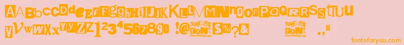 Hostage Font – Orange Fonts on Pink Background