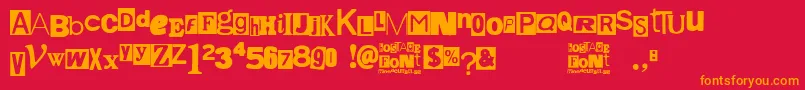 Hostage Font – Orange Fonts on Red Background