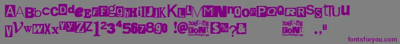 Hostage Font – Purple Fonts on Gray Background