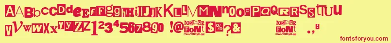 Hostage Font – Red Fonts on Yellow Background