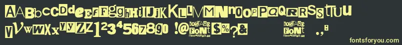 Hostage Font – Yellow Fonts on Black Background