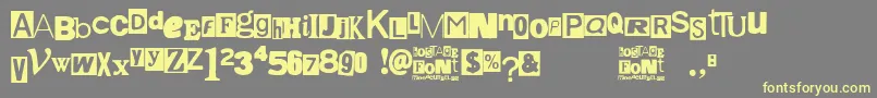 Hostage Font – Yellow Fonts on Gray Background