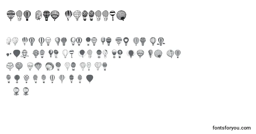Schriftart Hot Air Balloons – Alphabet, Zahlen, spezielle Symbole