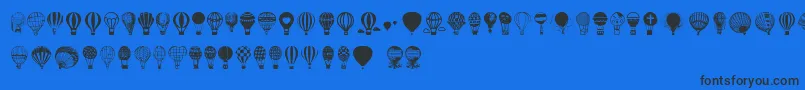 Czcionka Hot Air Balloons – czarne czcionki na niebieskim tle