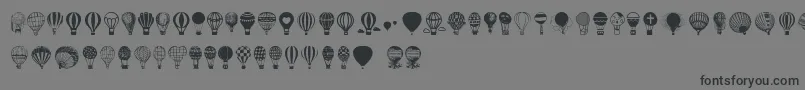 フォントHot Air Balloons – 黒い文字の灰色の背景