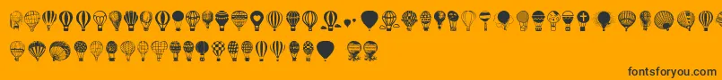 Hot Air Balloons Font – Black Fonts on Orange Background