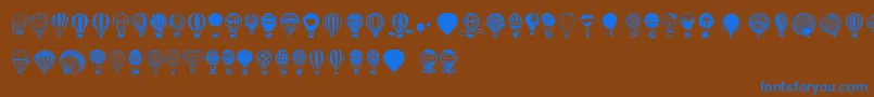 Hot Air Balloons Font – Blue Fonts on Brown Background