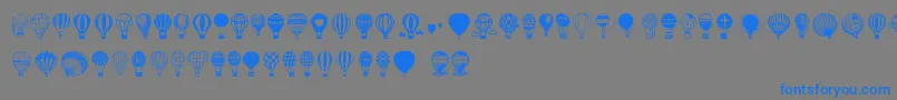 Hot Air Balloons Font – Blue Fonts on Gray Background