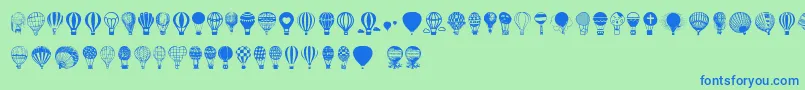 Hot Air Balloons Font – Blue Fonts on Green Background