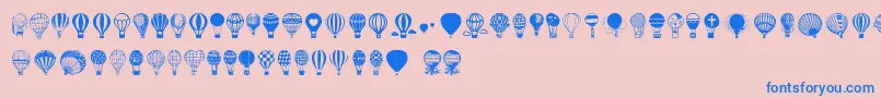 Шрифт Hot Air Balloons – синие шрифты на розовом фоне