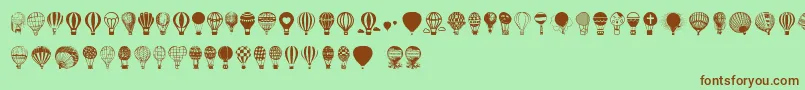 Hot Air Balloons Font – Brown Fonts on Green Background