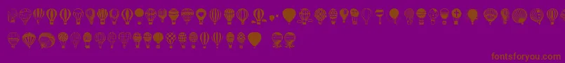 Шрифт Hot Air Balloons – коричневые шрифты на фиолетовом фоне