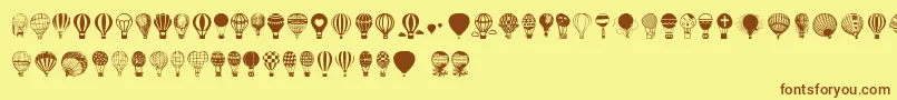 Police Hot Air Balloons – polices brunes sur fond jaune