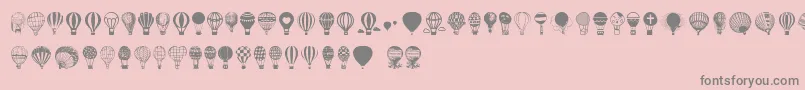 フォントHot Air Balloons – ピンクの背景に灰色の文字