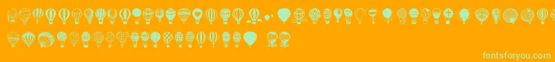 fuente Hot Air Balloons – Fuentes Verdes Sobre Fondo Naranja