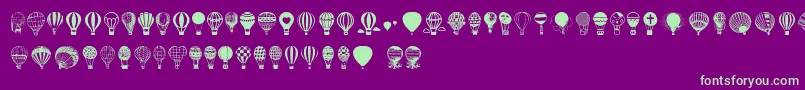 Police Hot Air Balloons – polices vertes sur fond violet