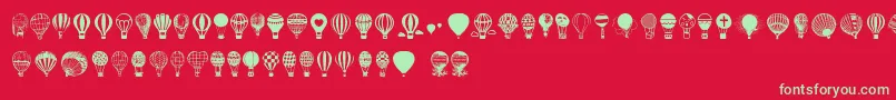 Police Hot Air Balloons – polices vertes sur fond rouge