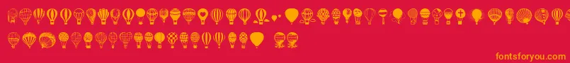 Hot Air Balloons Font – Orange Fonts on Red Background