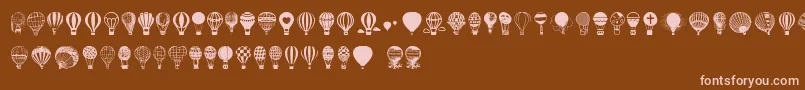 Hot Air Balloons-Schriftart – Rosa Schriften auf braunem Hintergrund