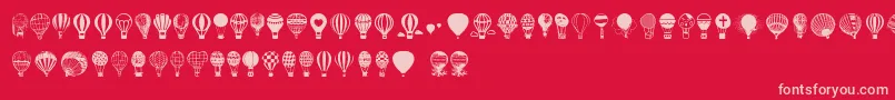 Шрифт Hot Air Balloons – розовые шрифты на красном фоне