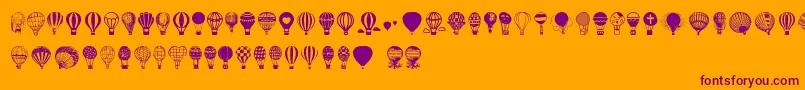 Fonte Hot Air Balloons – fontes roxas em um fundo laranja