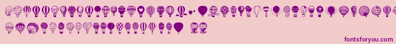 Hot Air Balloons Font – Purple Fonts on Pink Background