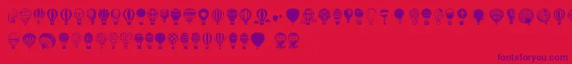 Hot Air Balloons Font – Purple Fonts on Red Background