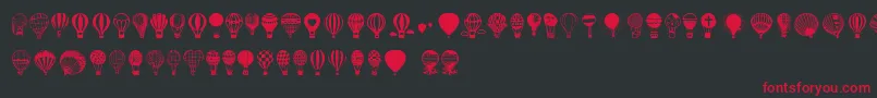 Hot Air Balloons Font – Red Fonts on Black Background