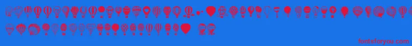 Hot Air Balloons Font – Red Fonts on Blue Background