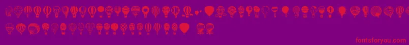 fuente Hot Air Balloons – Fuentes Rojas Sobre Fondo Morado