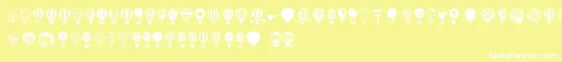 Fonte Hot Air Balloons – fontes brancas em um fundo amarelo