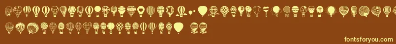 Fonte Hot Air Balloons – fontes amarelas em um fundo marrom