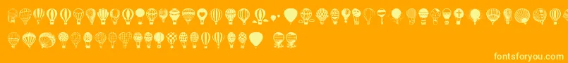 Hot Air Balloons Font – Yellow Fonts on Orange Background