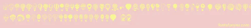 Fonte Hot Air Balloons – fontes amarelas em um fundo rosa