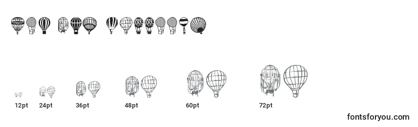 Hot Air Balloons-fontin koot
