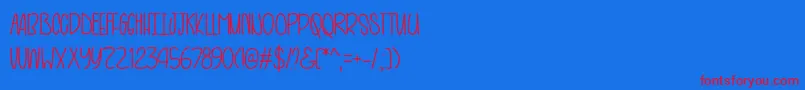 Hot and Black Tea   Font – Red Fonts on Blue Background