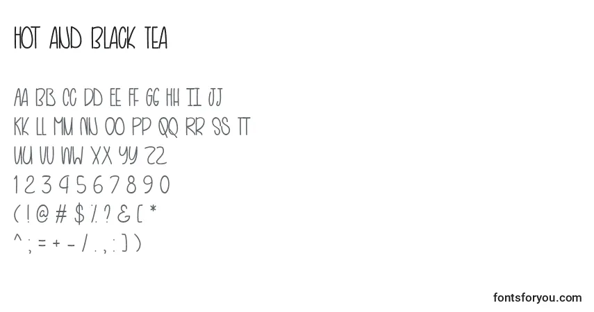 A fonte Hot and Black Tea   (129898) – alfabeto, números, caracteres especiais