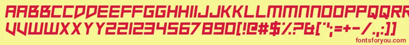 SlopeOpera-fontti – punaiset fontit keltaisella taustalla