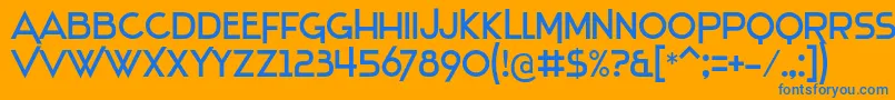 Stentiga Font – Blue Fonts on Orange Background