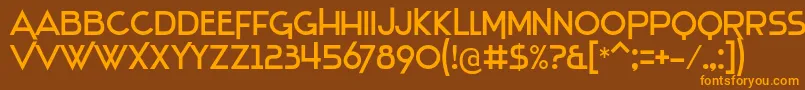 Stentiga-Schriftart – Orangefarbene Schriften auf braunem Hintergrund