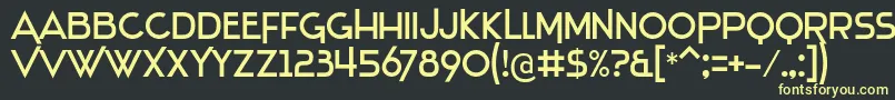 フォントStentiga – 黒い背景に黄色の文字