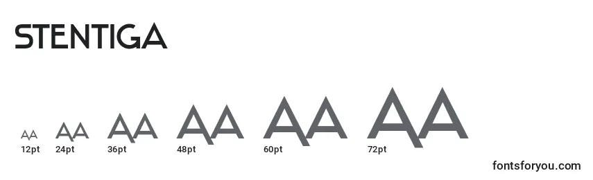 Размеры шрифта Stentiga