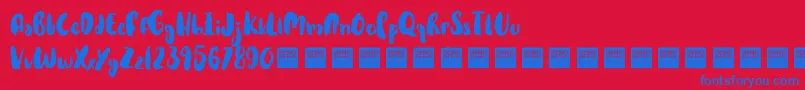 Hot Cakes   Demo Font – Blue Fonts on Red Background