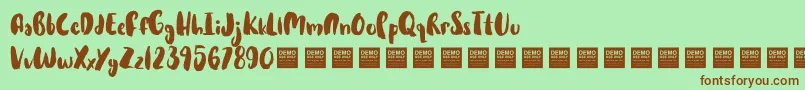 Hot Cakes   Demo Font – Brown Fonts on Green Background