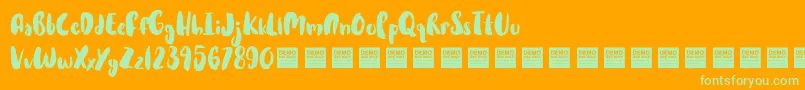 Hot Cakes   Demo Font – Green Fonts on Orange Background