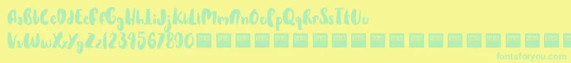 Hot Cakes   Demo Font – Green Fonts on Yellow Background