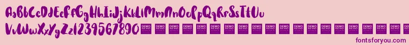 Hot Cakes   Demo Font – Purple Fonts on Pink Background