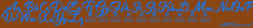 Hot Jacket Personal Use Font – Blue Fonts on Brown Background