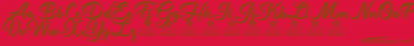 Hot Jacket Personal Use Font – Brown Fonts on Red Background
